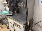 an image of a kitchen that has a lot of stuff on the floor