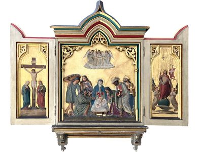 une photo d'un tableau représentant Jésus sur la croix