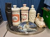 a tray that has a lot of different items on it