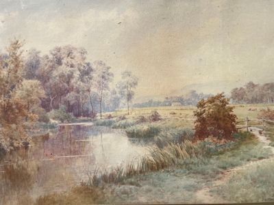 ECOLE MODERNE Paysage à la rivière.