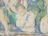 a picture of a painting of a woman and two horses