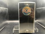 a picture of a clear display case with a logo on it