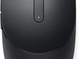 the mouse is black and has a black button on it