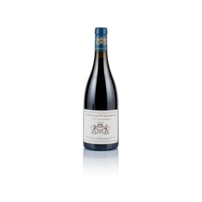a bottle of red wine on a white background
