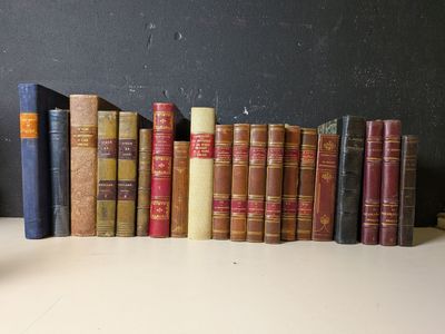 de nombreux livres anciens alignés sur une étagère