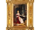 une image d'un tableau représentant une femme assise à une table