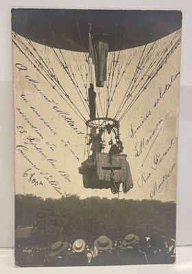 a picture of an old picture of a hot air balloon