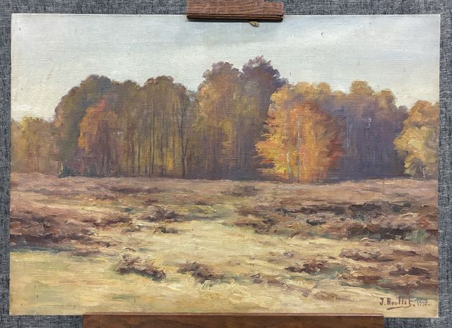 Jules ROUFFET (XIX-XXème) « Les Bois ». Huile sur toile. Signée e...