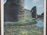 an image of a picture of a castle in the middle of a field