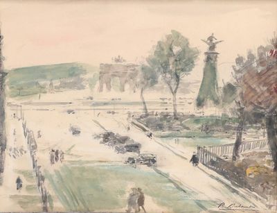 Pierre DUBAUT (1886-1968) Vue du jardin des Tuileries à Pari…
