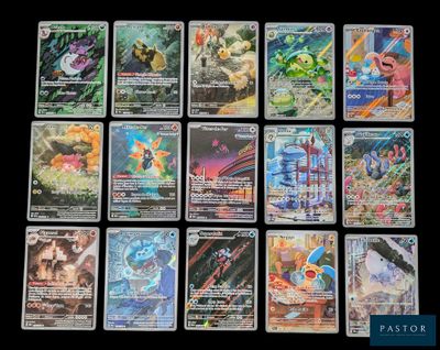 les cartes sont toutes de couleurs différentes et de tailles variées