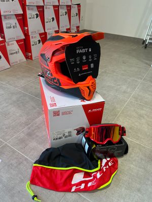 a helmet on top of a box with a helmet on top of it