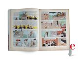 an open book with pictures of people on it