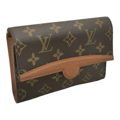 portefeuille Louis Vuitton marron et beige clair