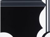 une image représentant le logo en forme de pomme en noir et blanc