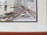 a picture of a painting of a boat in the water