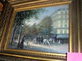 une photo d'une photo représentant une scène de rue avec une calèche
