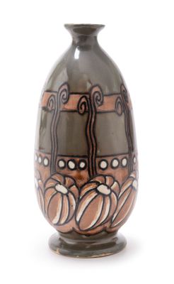 a vase with a design on it on a white background
