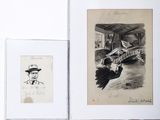 an image of a drawing of a man in a hat next to a drawing of a man in a hat