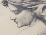 drawing of a young girl with a headband on her head