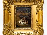 an image of a painting of a man and a woman in a boat