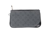 louis vuitton grey monograme leather wrist bag