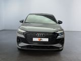 the front view of a grey audi vehicle in a showroom