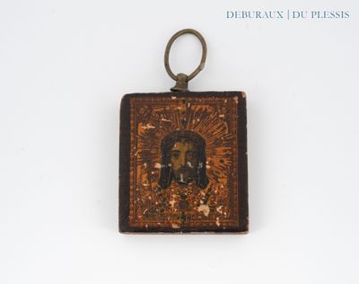 an old book with a picture of jesus on it