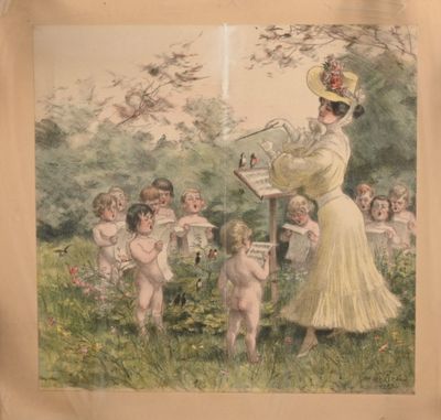 Réunion de sept reproductions d'œuvres de Georges Revon, enc…