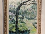an image of a painting of a tree in a garden
