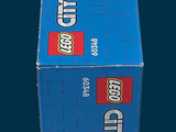 a blue box with a picture of a lego car in it