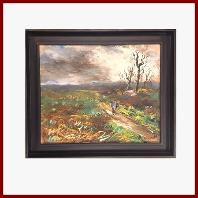 VLAMINCK Maurice de 1876-1958 : Personnage sur un chemin.