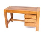 un bureau en bois avec un tiroir en dessous