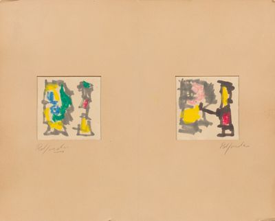 trois dessins de couleurs différentes représentant un homme et une femme avec une guitare