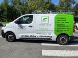a van that is parked on the side of the road