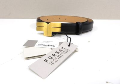 FURSAC - Ceinture en cuir noir avec boucle dorée, NEUF avec …