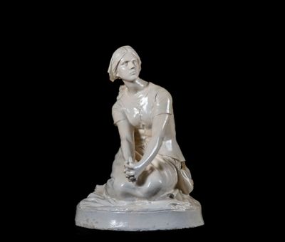 Henri CHAPU (1833-1891), d'après. Jeanne d'Arc en prière à D…