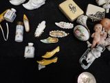 a black table with a bunch of items on it