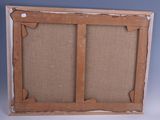 an old picture frame with a picture of a cat on it