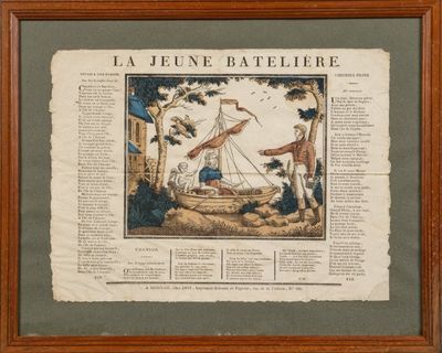 une photo encadrée représentant un tableau d'un homme sur un bateau