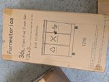 a cardboard box that has a picture of a tennis court on it