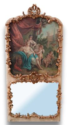 un miroir sur lequel est peinte une image et un miroir sur lequel est représentée une image