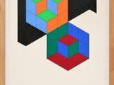 une image représentant un tableau avec trois cubes sur fond blanc