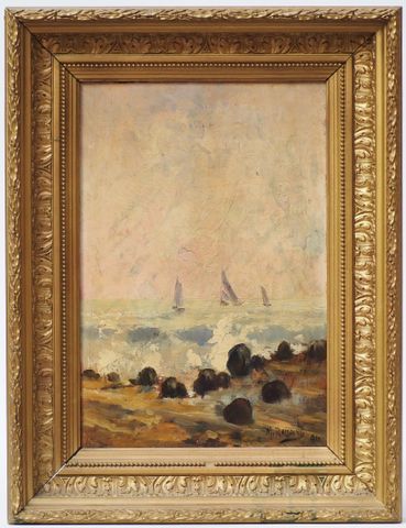Mary RENARD (1849-1925)
Paysage aux voiliers
Huile sur panneau si...