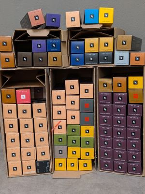 several boxes are stacked on top of each other on the floor
