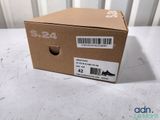 the box is empty on the table with a barcode on it