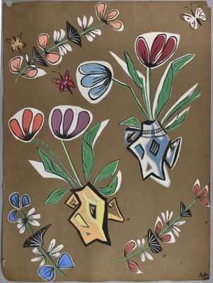 ECOLE XXe siècle - Bouquets de fleurs