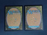 two decks of magic the gathering deck protectors on a table