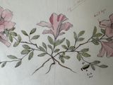 sketches of flowers on a piece of paper with a pencil