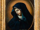 a painting of a woman in a blue robe